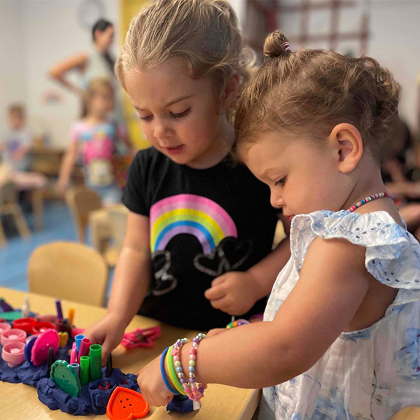 3 year olds-girls playing